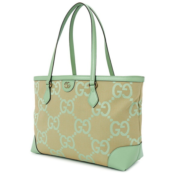 Gucci green beige GG Ophidia tote leather jumbo bag canvas - Picture 1 of 9